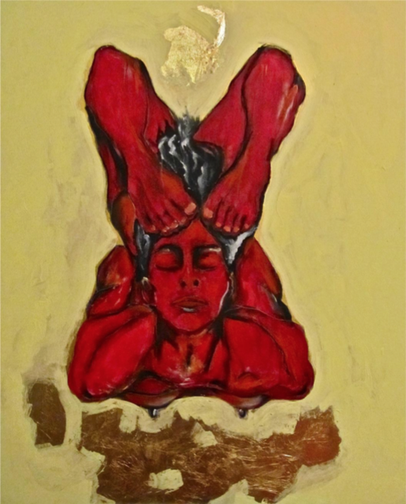Ganda Bherundasana 2015 - Oil and acrylic on canvas 100x80 cm.