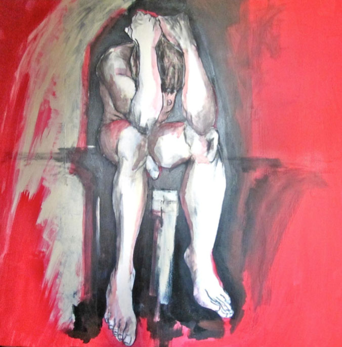 L'uomo solo - (The Loner) 2011 - Acrilyc on canvas 100x100 cm.